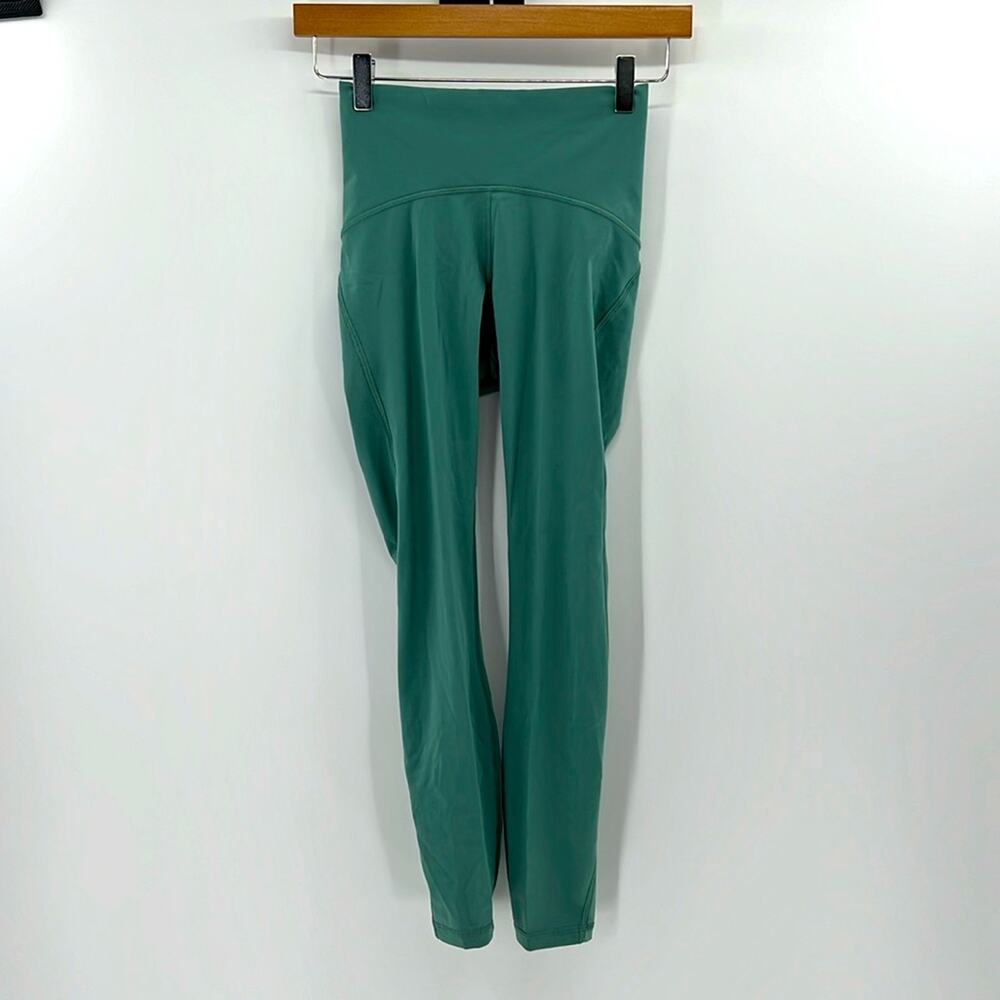 Lululemon Train Times 7/8 Pant with mesh cut outs *25" - Green Smoke - 2
